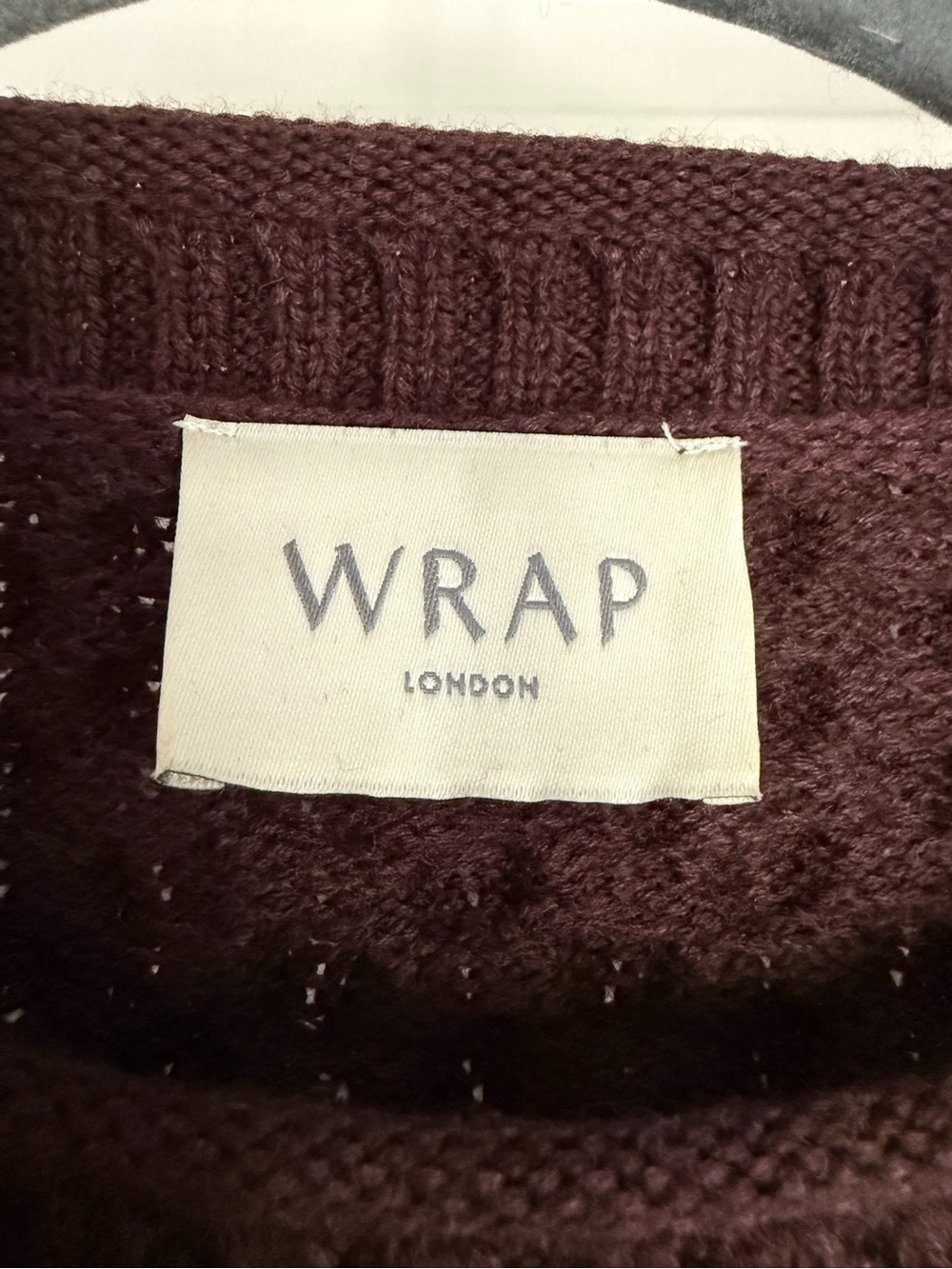 Wrap London Brown Wool Blend Textured Knit Sweater Fringe Detail Size US 8 - Picture 4 of 8